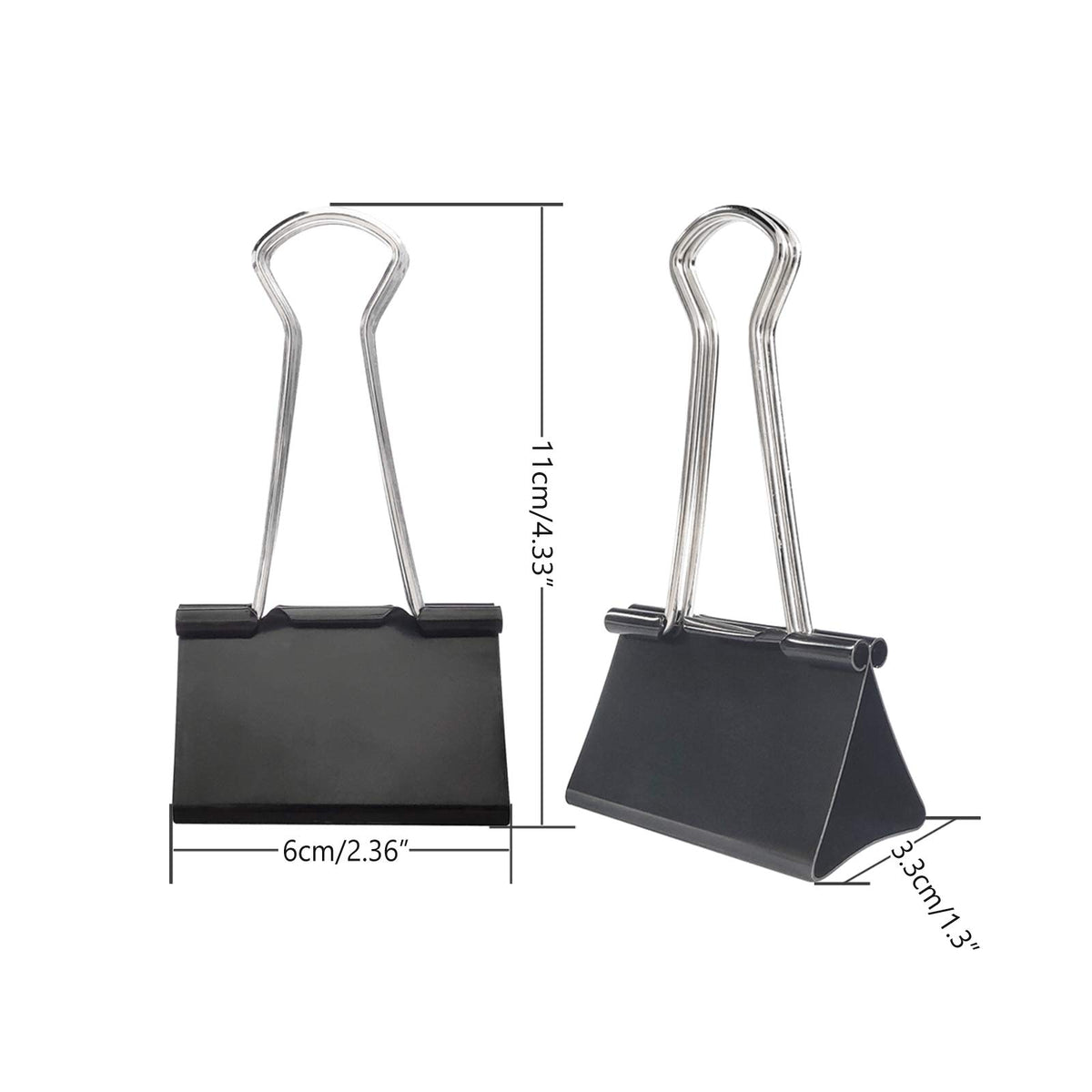DSTELIN Extra Large Binder Clips 2.4-Inch (12 Pack), Big Paper Clamps for Office Supplies, Black