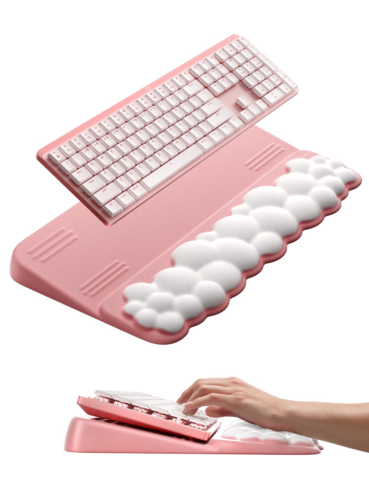 Vaydeer Keyboard Stand Wrist Rest, Cloud Ergonomic Wrist Support Pad Soft Memory Foam, Computer