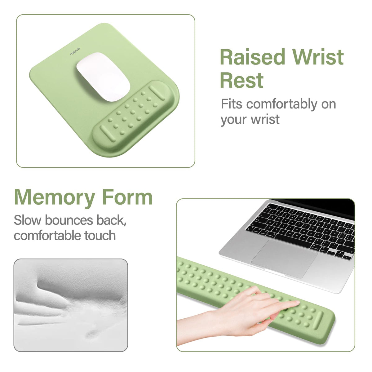 MOSISO Keyboard Stand&Wrist Rest Support for Keyboard &Mouse Pad Set