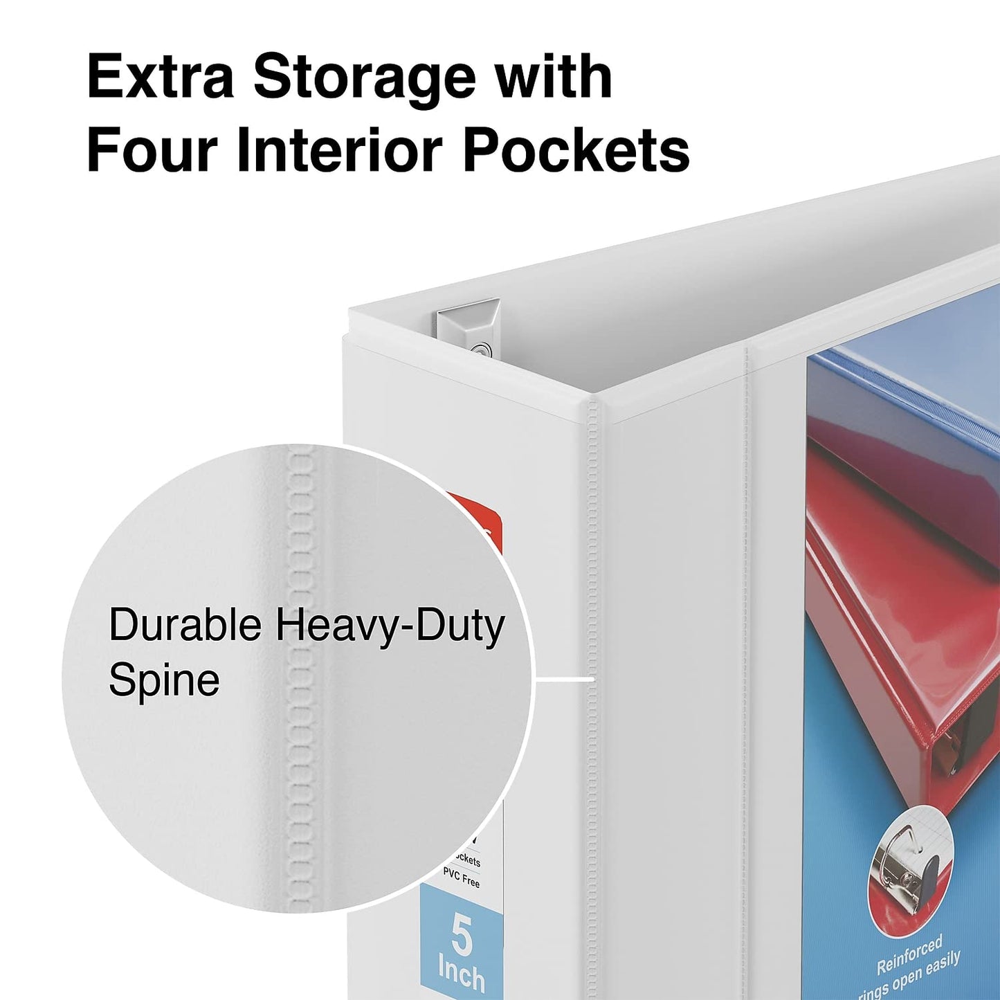 Staples Heavy-Duty 5-Inch 3-Ring View Binder, Extra-Large D-Rings