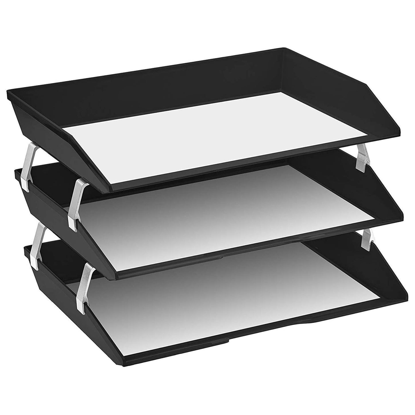 Acrimet Facility 3 Tier Letter Tray, Side Load, Letter Size/A4, Desktop File Organizer, Plastic