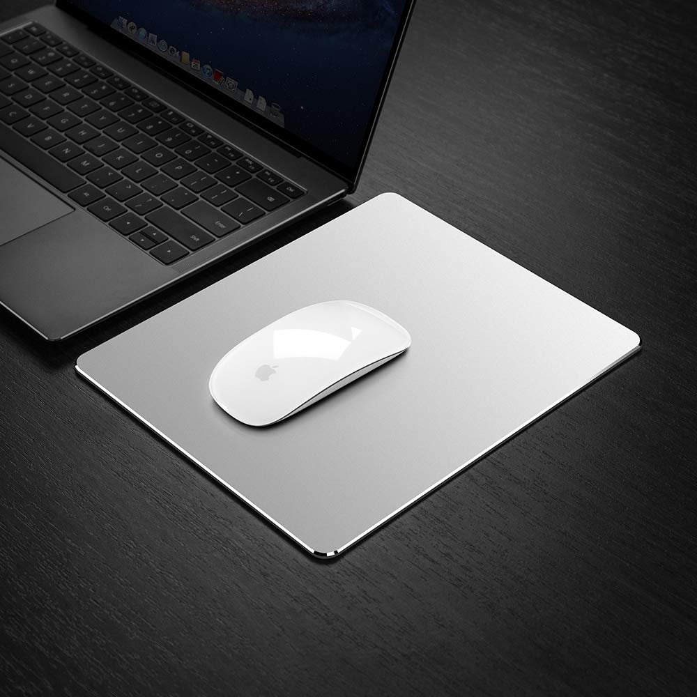 Hard Metal Silver Aluminum Mouse Pad Mat Ultra Thin Big XL Double Side Design Mouse Mat Waterproof