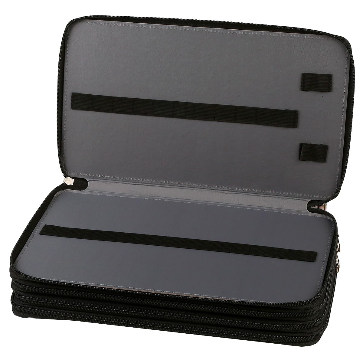 Lbxgap 300 Slots Canvas Pencil Case 4-Layer Zipped Holder w/Handle