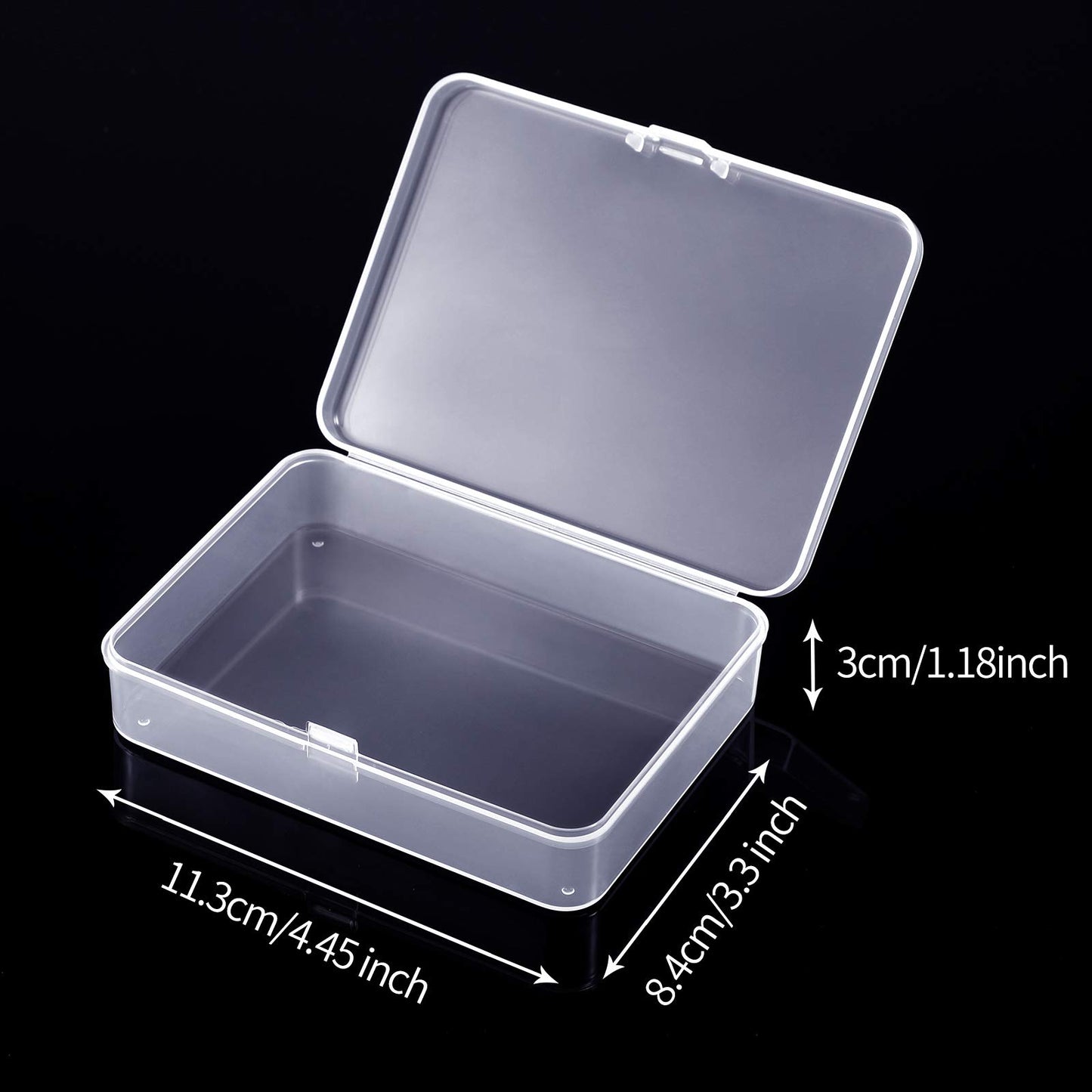 Jetec 30 Pieces Small Clear Plastic Storage Box, 4.5 x 3.3 x 1.2 Inch