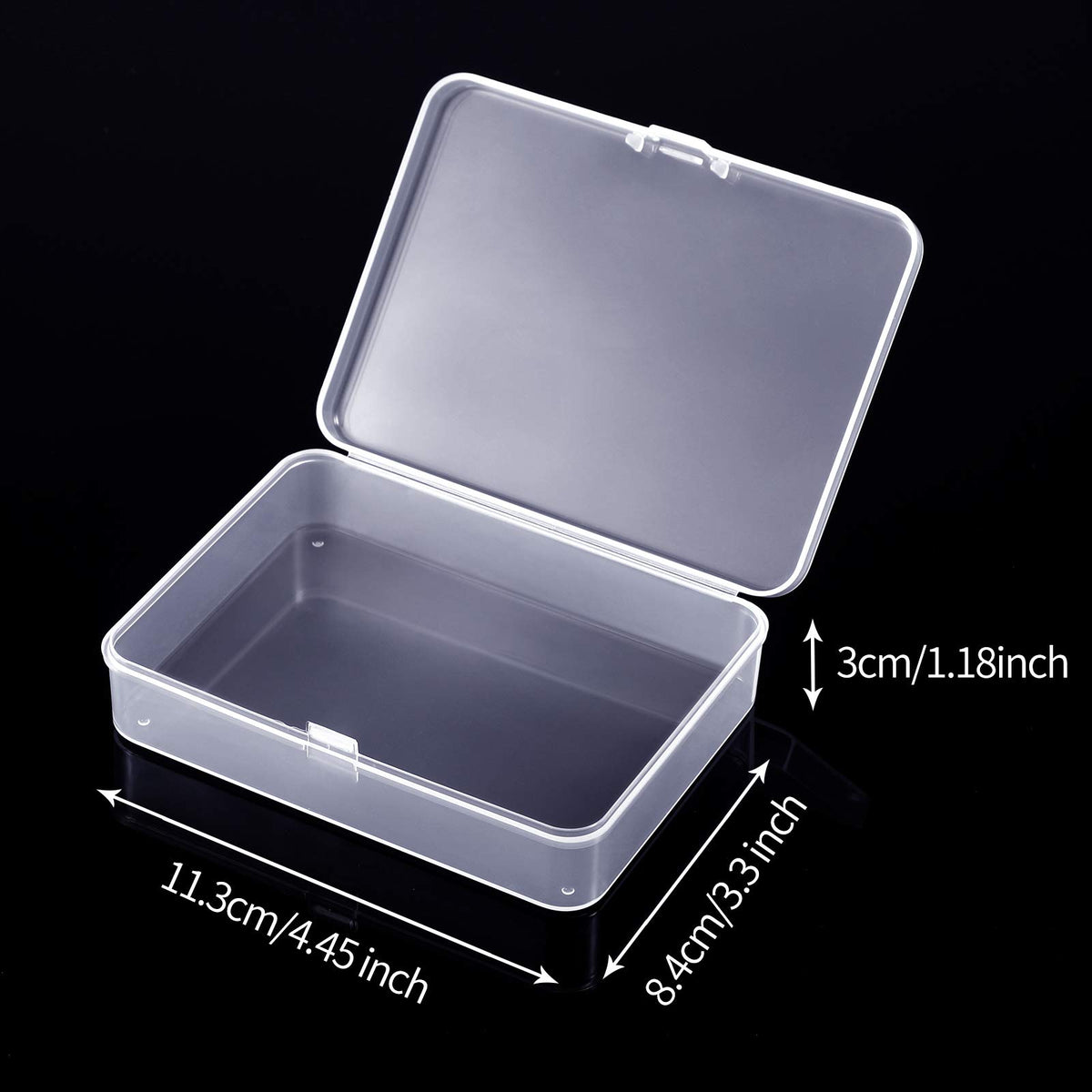 Jetec 30 Pieces Small Clear Plastic Storage Box, 4.5 x 3.3 x 1.2 Inch