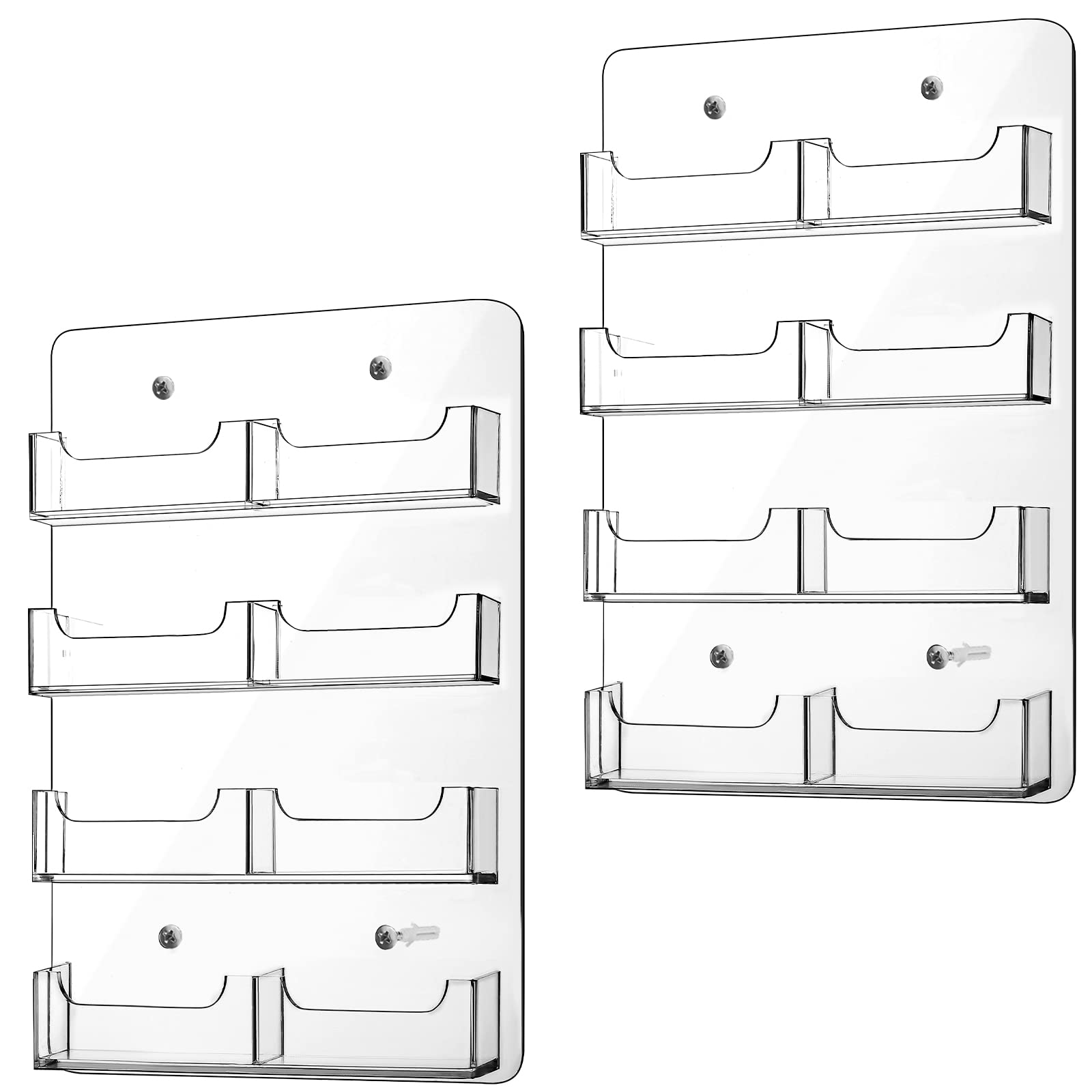 Lincia 2 Pcs Acrylic Business Card Holder, 30×21cm, 8 Pockets