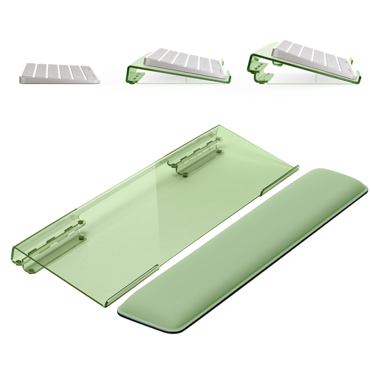Adjustable Computer Keyboard Stand for Desktop, Keyboard Wrist Rest(Green)
