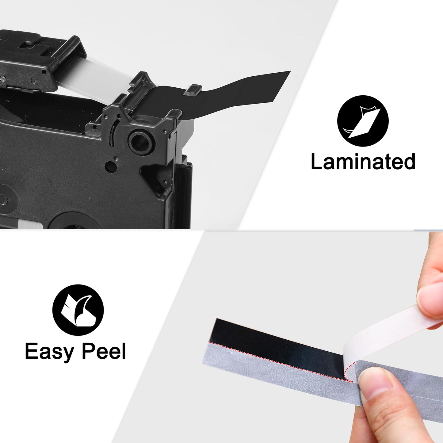 TZe-335 Replacement for Brother P Touch Label Maker Tape White on Black