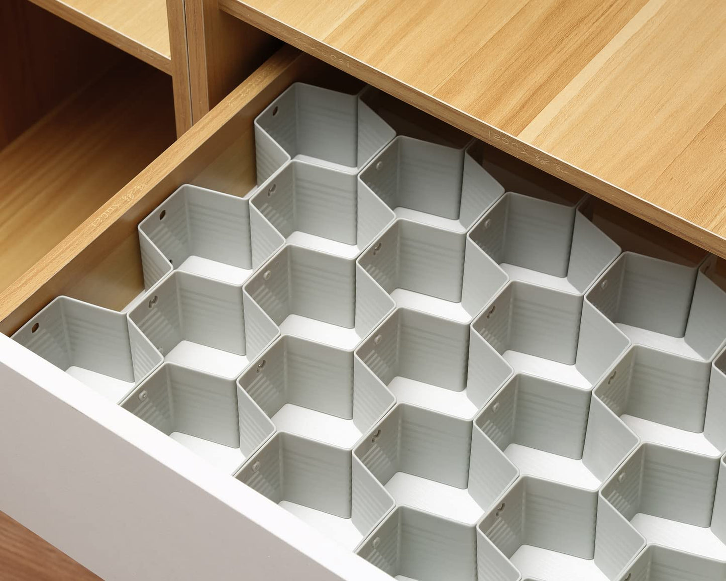 Natzerat Honeycomb drawer organizer and divider, underwear, socks, tie sorter, office supplies and