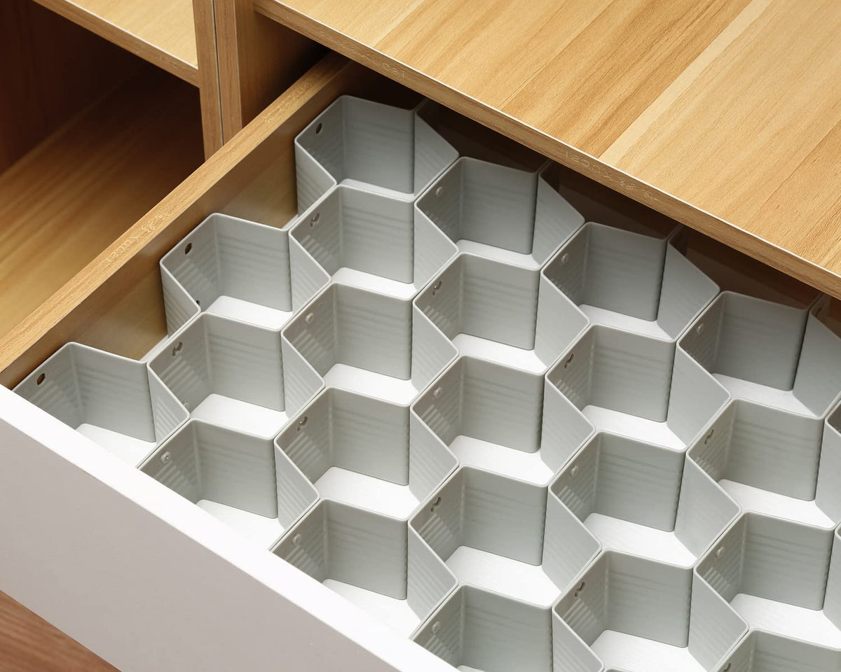Natzerat Honeycomb drawer organizer and divider, underwear, socks, tie sorter, office supplies and