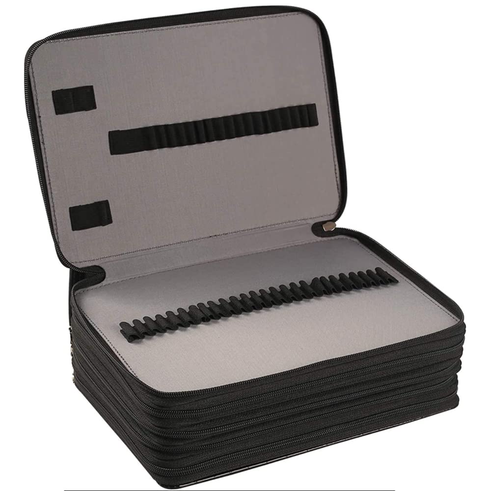Lbxgap 250 Slots Pencil Case 5-Layer Zipped Holder w/Handle