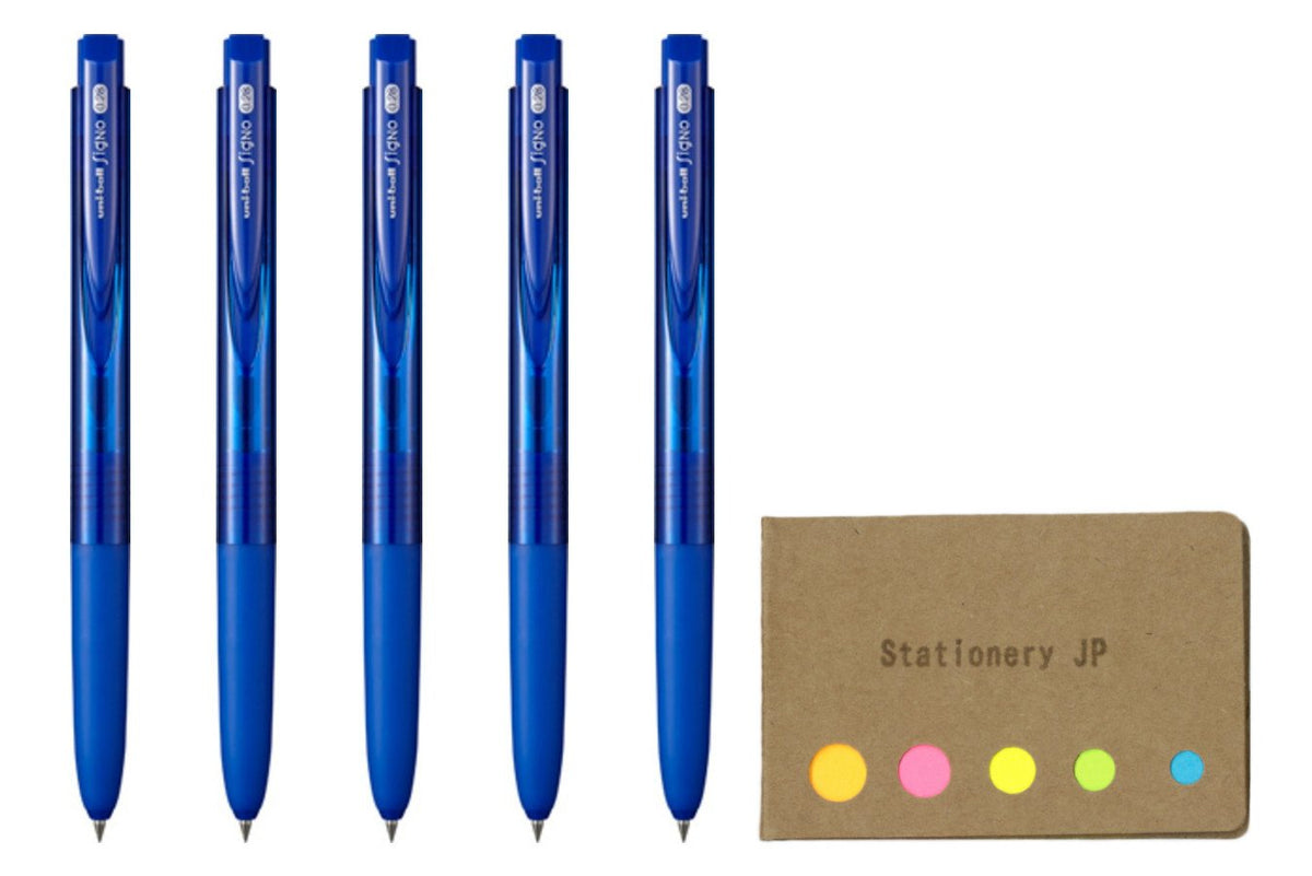 Stationery JP Signo RT1 Retractable Gel Ink Pen 0.28mm Blue Ink 5 Pck