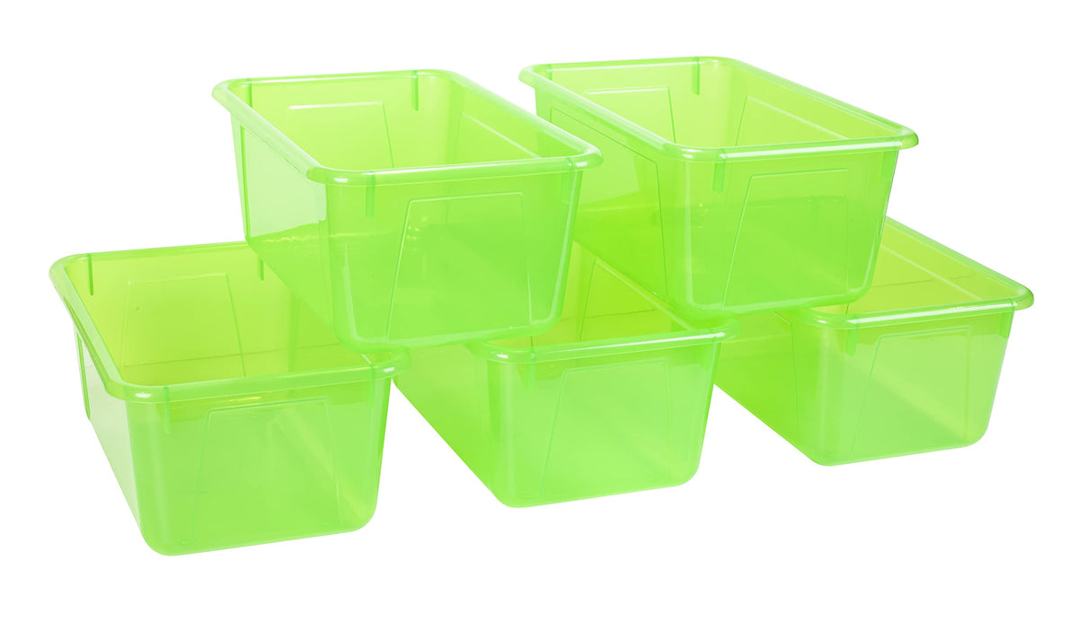 Storex Small Cubby Bins – Plastic Storage Containers for Classroom, 12.2 x 7.8 x 5.1 inches, Candy