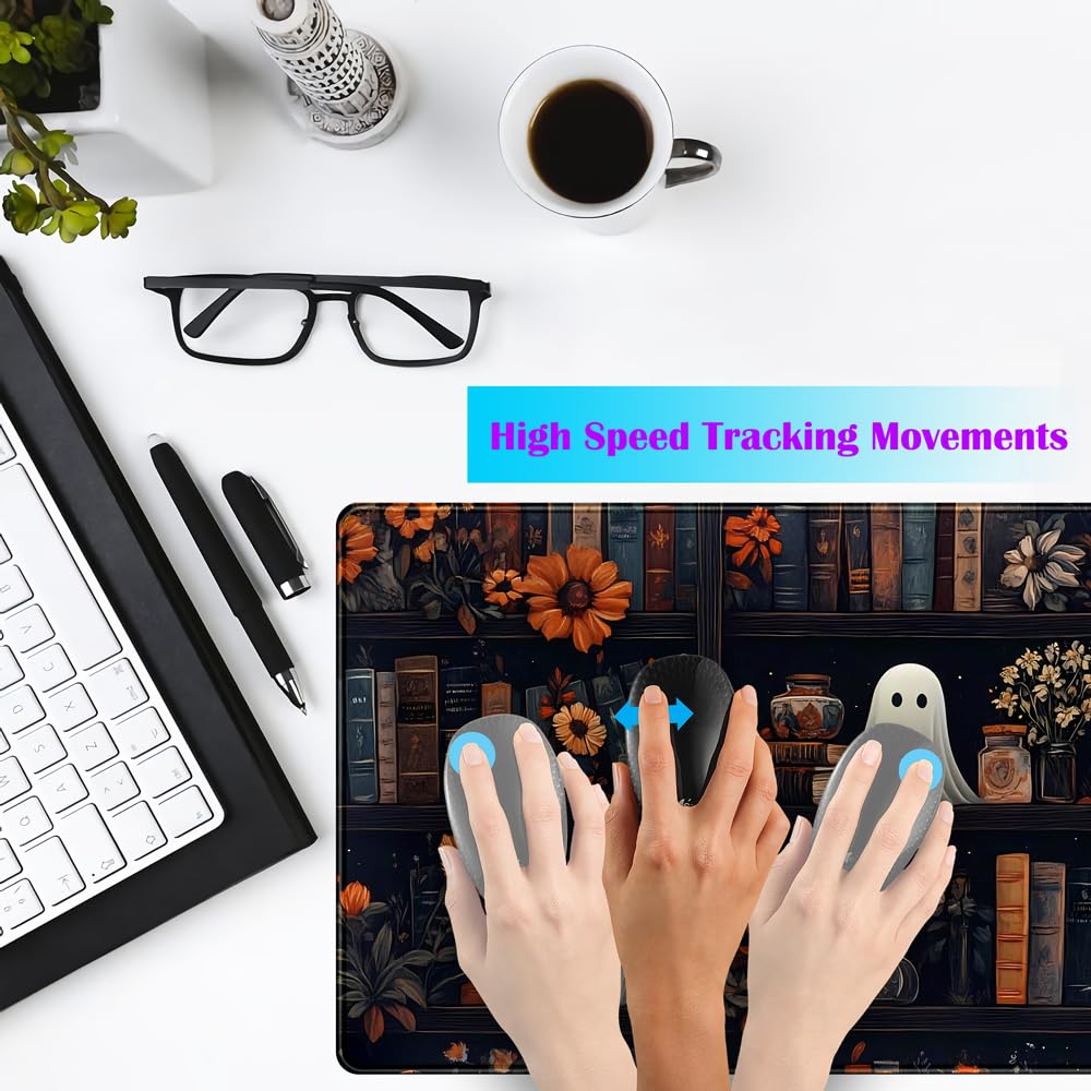 Cute Ghost Desk Mat Dark Vintage Large Mouse Pad Gaming Black Mouse Pad XXL Large Gaming Mousepad