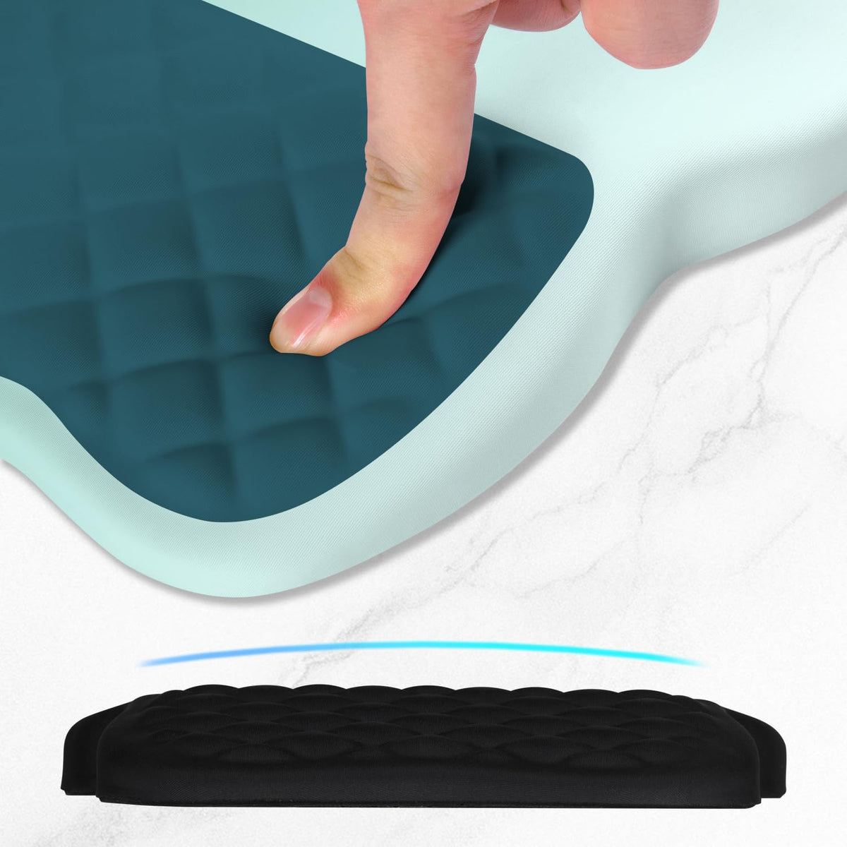 ITNRSIIET Ergonomic Mouse Pad Wrist Support with Memory Foam Massage Bulge & Non-Slip PU Base