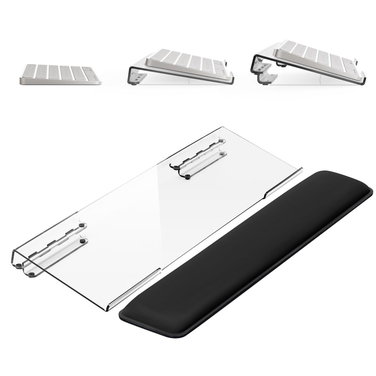 Adjustable Computer Keyboard Stand for Desktop, Keyboard Wrist Rest(Clear)