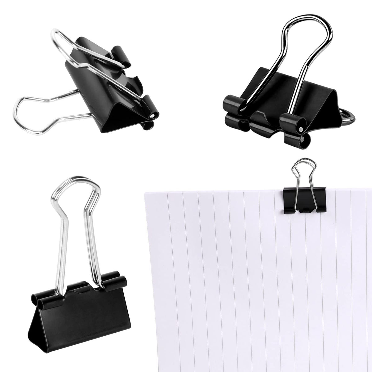JANYUN Small Binder Clips, 150Pcs 19mm/0.75 Inch Small Paper Clamps Metal Clips for Office School