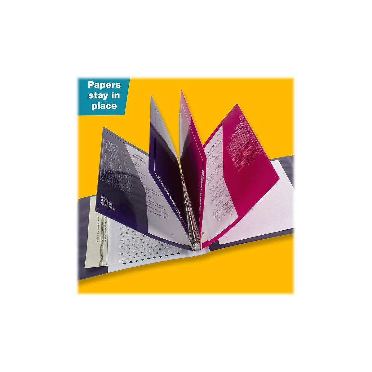 Mead Trapper Keeper Binder, Retro Design, 1 Inch Binder, 2 Folders and Extra Pocket, Metal Rings