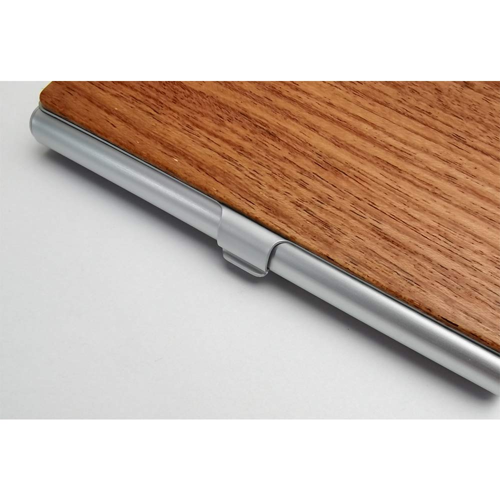 MOJIA Personalized Wood Business Card Case Holder, Custom Engraved Business Card Case for Man and