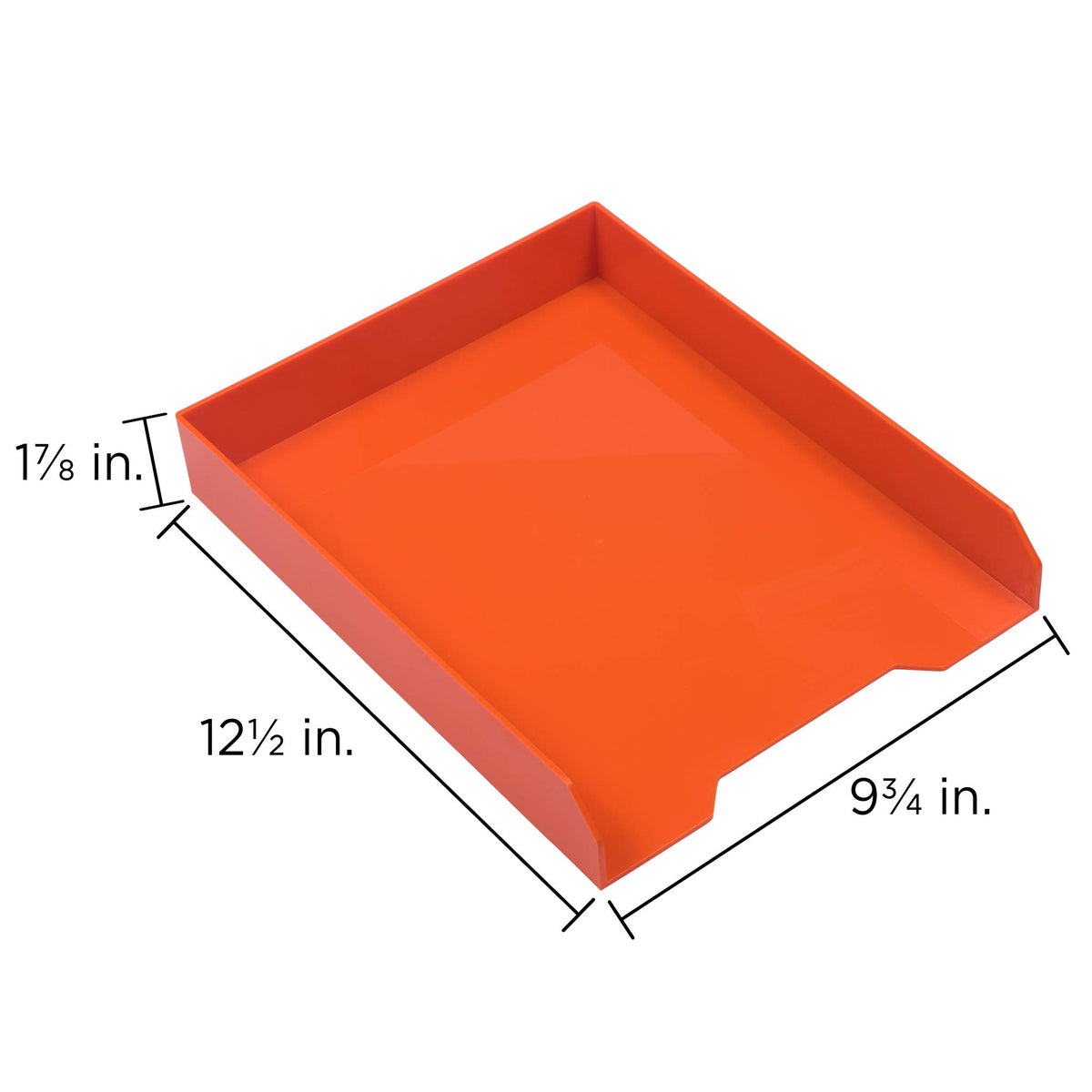 JAM PAPER Stackable Paper Trays - Orange - Desktop Document, Letter, & File Organizer Tray - 2/Pack