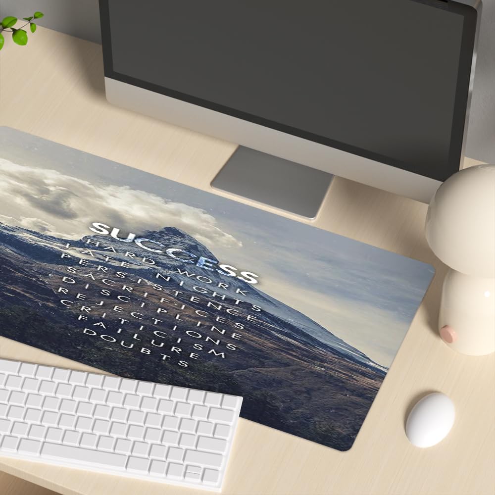 Reateforin Success Mountain Desk Mat,Inspirational Large Mouse Pad 31.5"x15.7" Extended Gaming