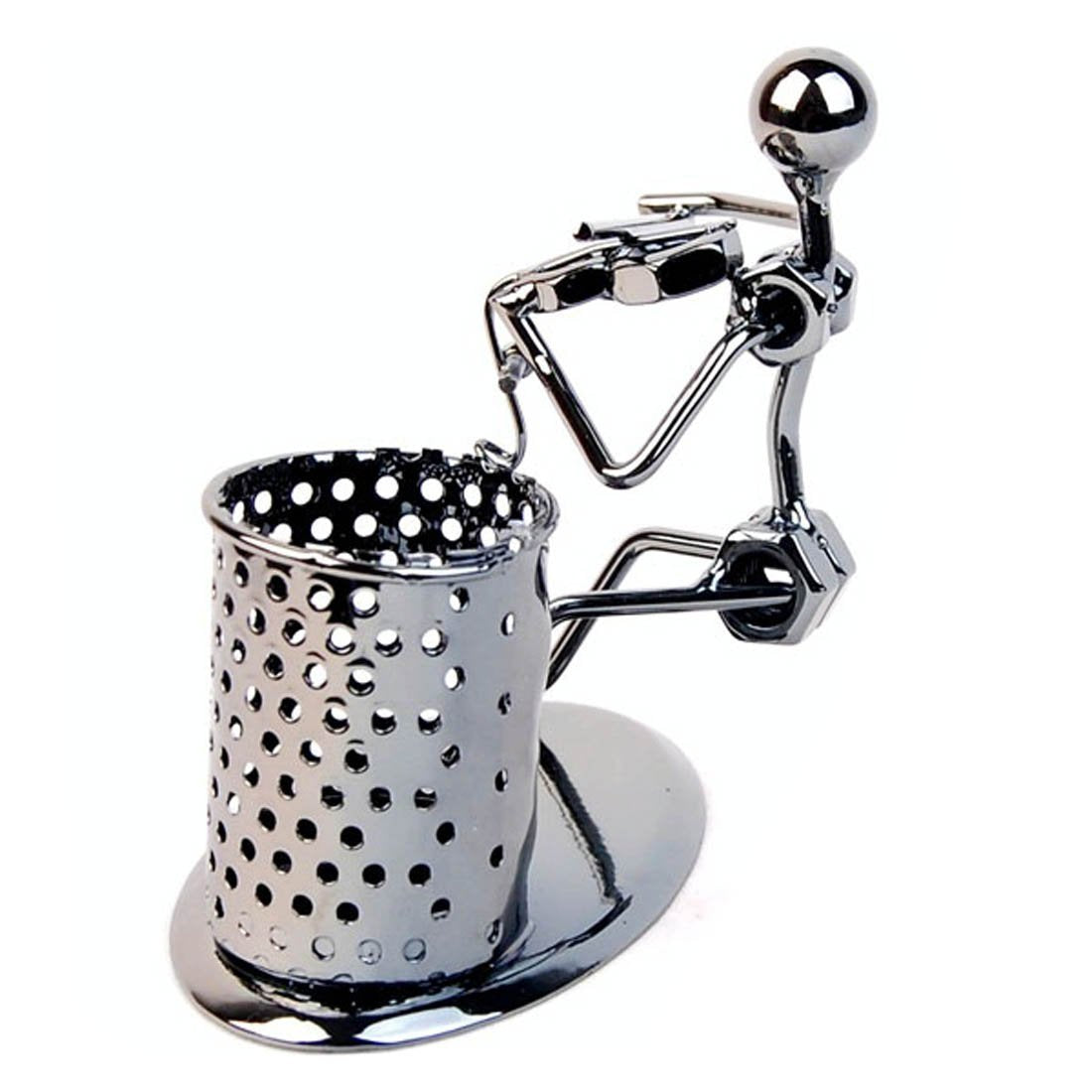 Pen Container Holder Pencil Cup Iron Art Music Figure~Home Office Desk Decor Gift Perfect Father's