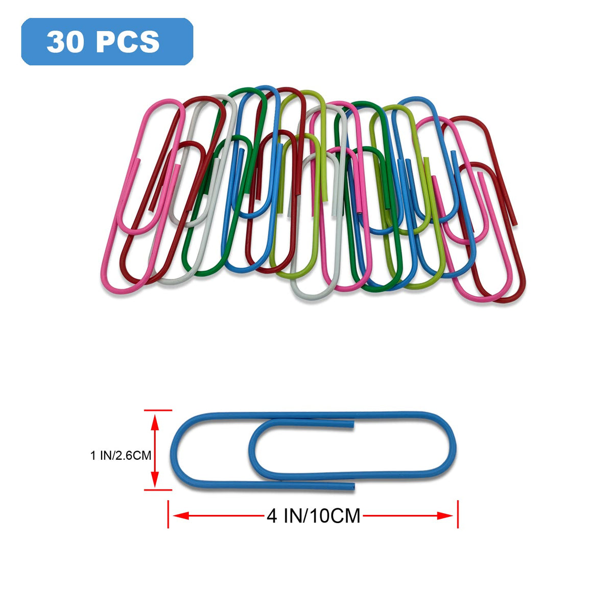 Jumbo Paper Clips,4 Inch Cute Paper Clips Large,30-Pack Paperclips for Paperwork Ideal for