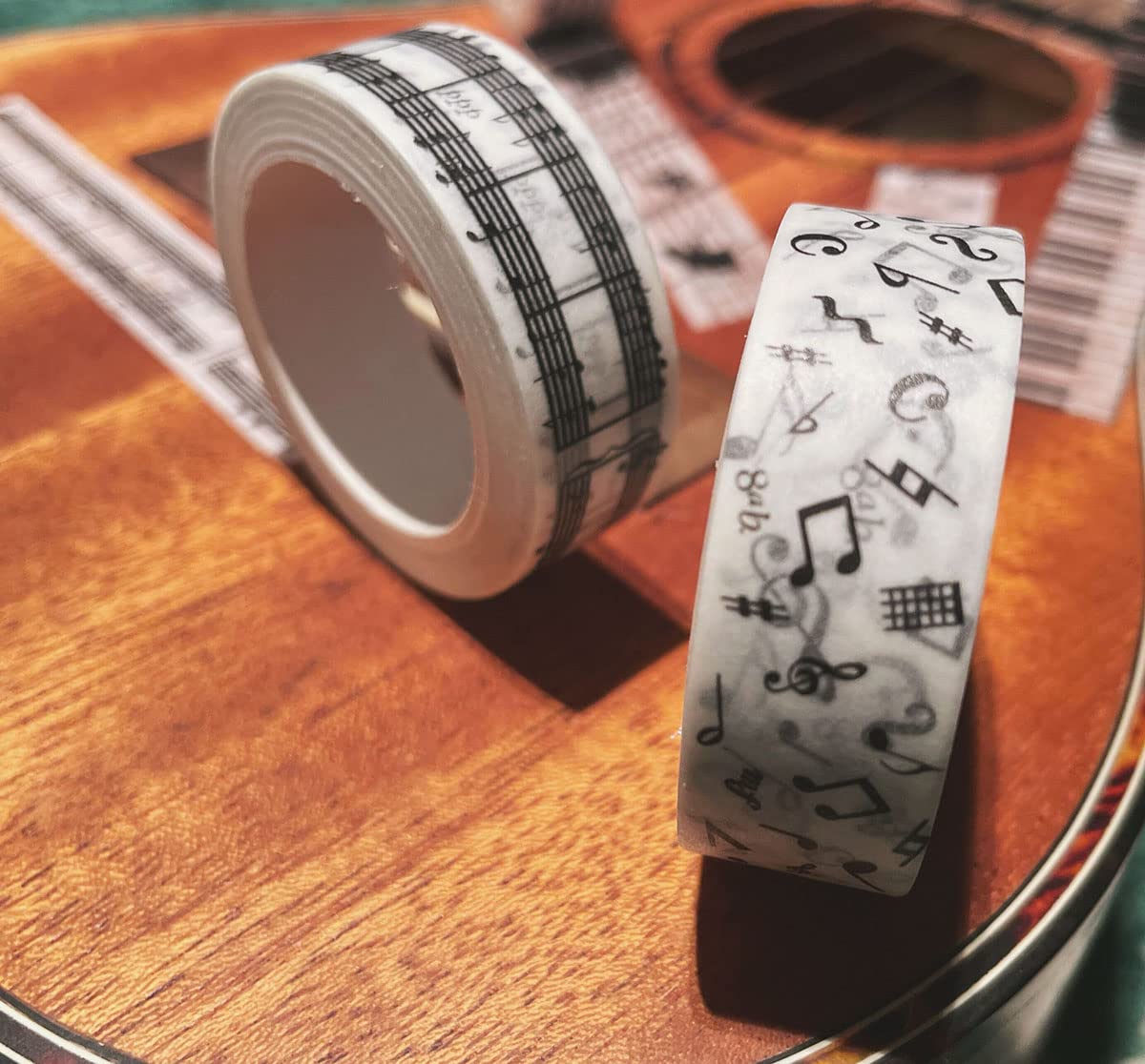lovielf Black and White Piano Note Melody Keyboard Cat Staff Stave Score Music washi Tape Set of 4