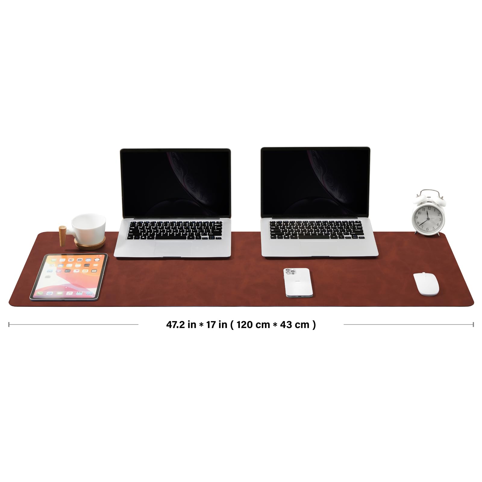 Distressed Leather Desk Mat - Non-Slip PU Desk Pad for Office and Home - Desk Organization and
