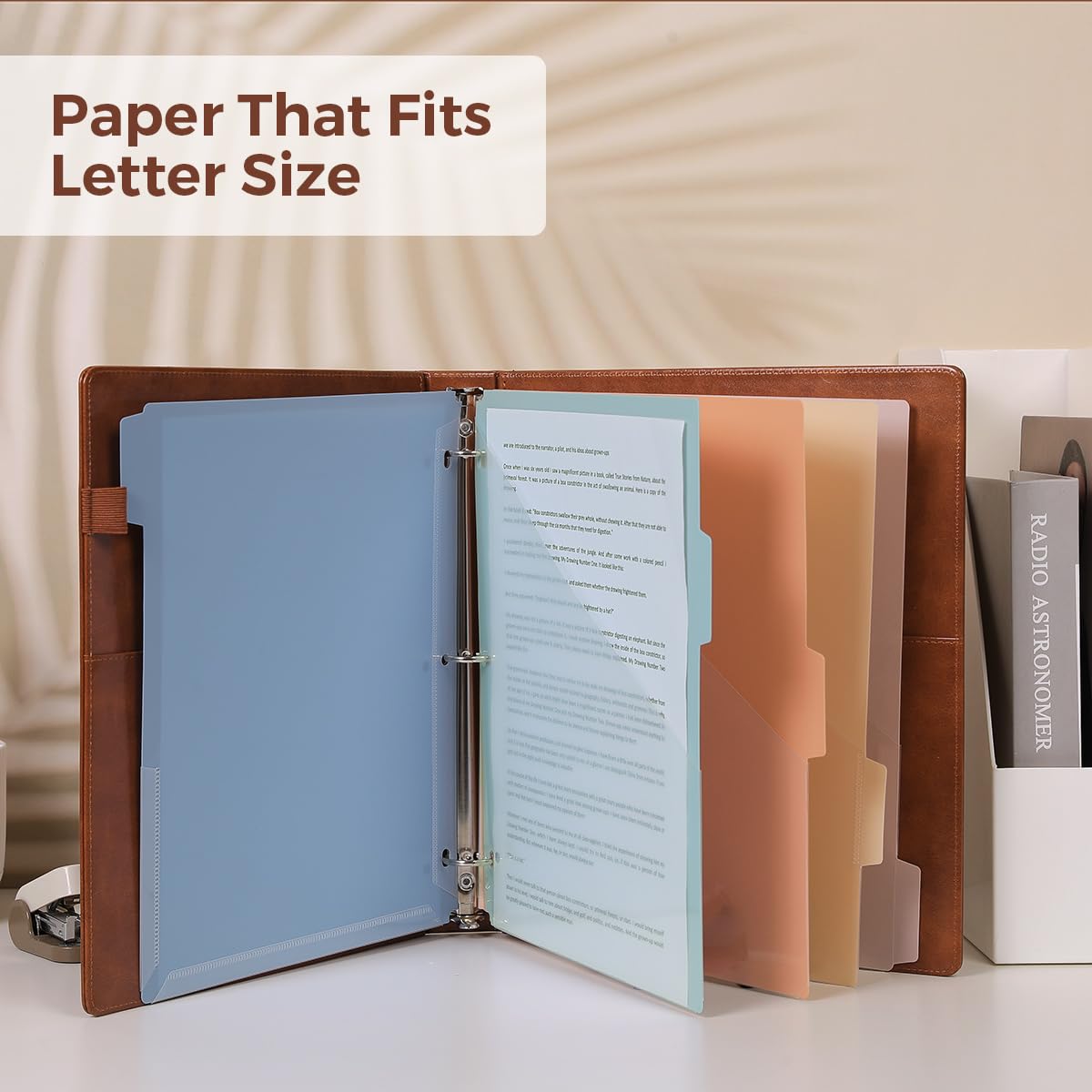 SKYDUE 3 Ring Binder with Clipboard,1 Inch Binder, 13.2" × 10.2" PU Clipboard Binder with Notepad &