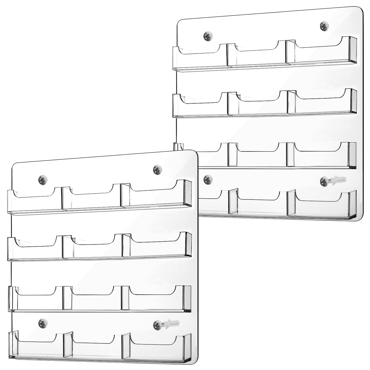 Lincia 2 Pcs Acrylic Business Card Holder, 30x30cm, 12 Pockets