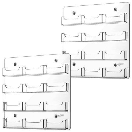 Lincia 2 Pcs Acrylic Business Card Holder, 30x30cm, 12 Pockets