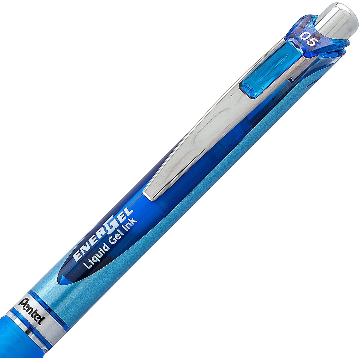 Pentel Energel 0.5 mm Rtx Retractable, 12 Pack of 6 Black & 6 Blue Ink Pens Needle Tip, Pens 0.5 mm