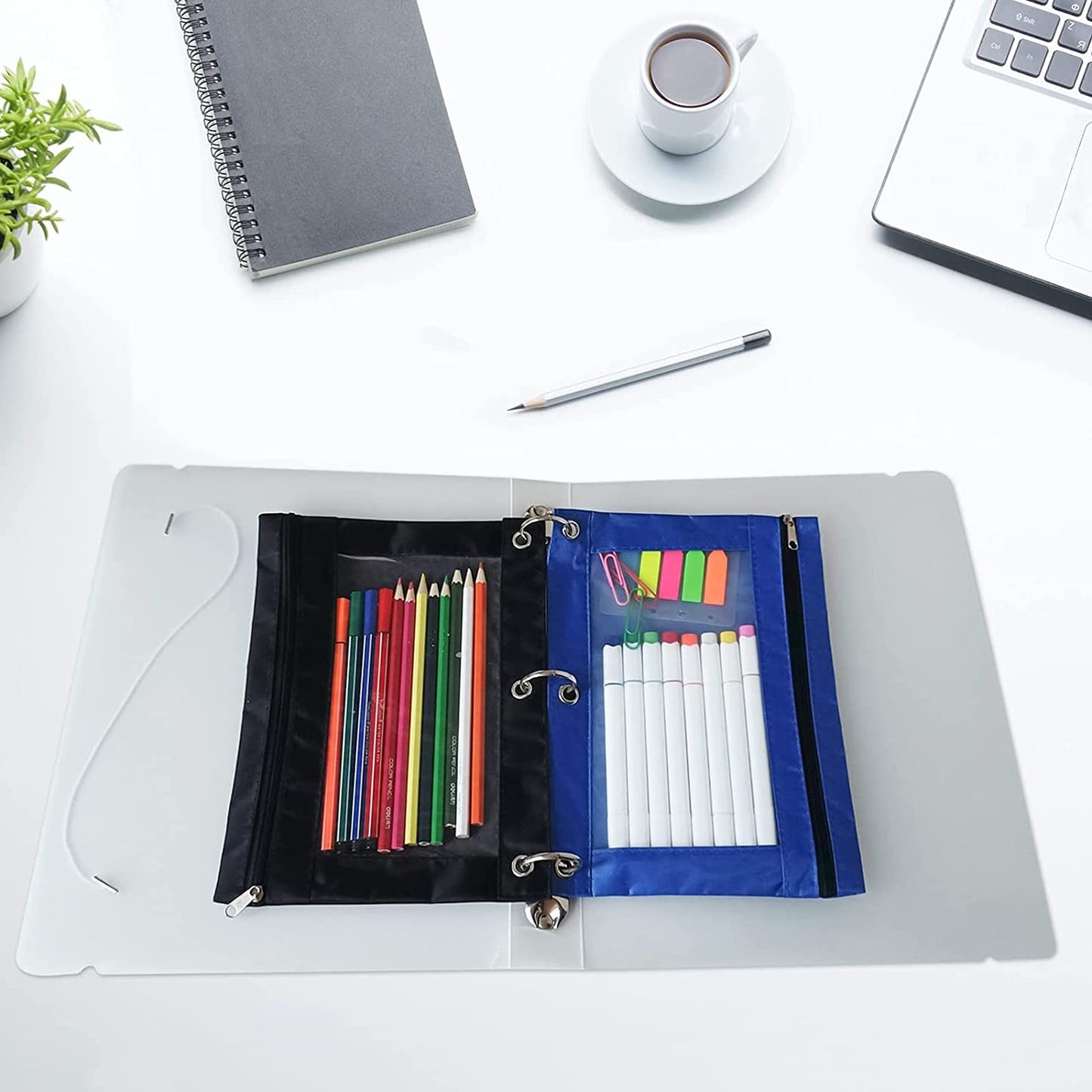 YoeeJob Pencil Pouch for 3 Ring Binder, Zipper Pencil Pouches Bulk, Pencil Case Pouch with Clear