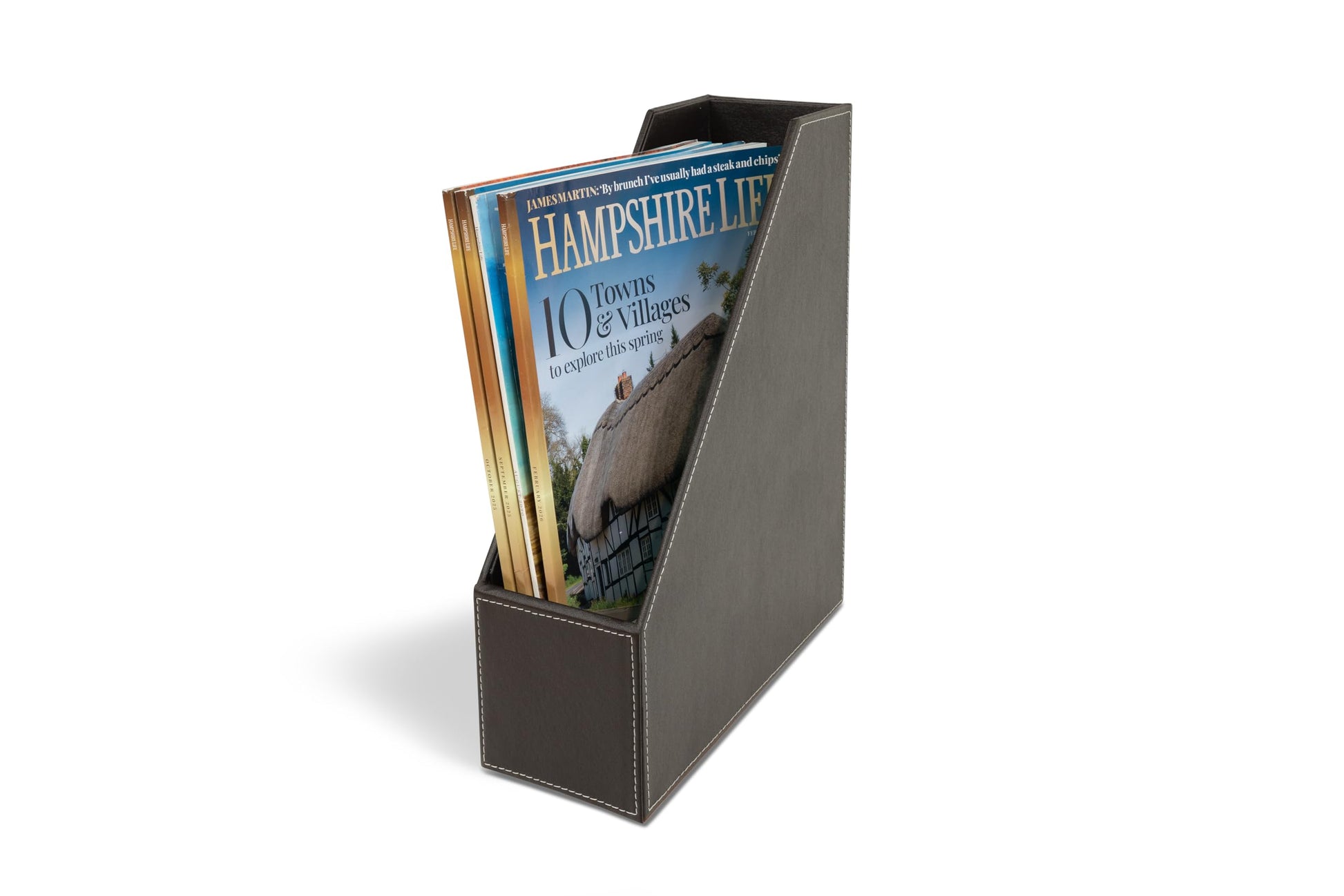 OSCO Faux Leather Magazine Rack