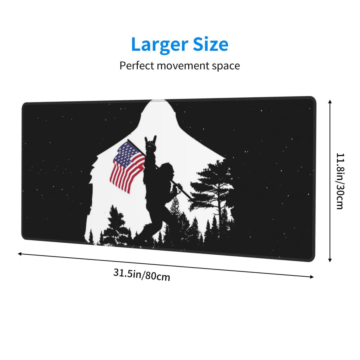 Sasquatch Mouse Pad XL Extended Desk Mat, Computer Mousepad