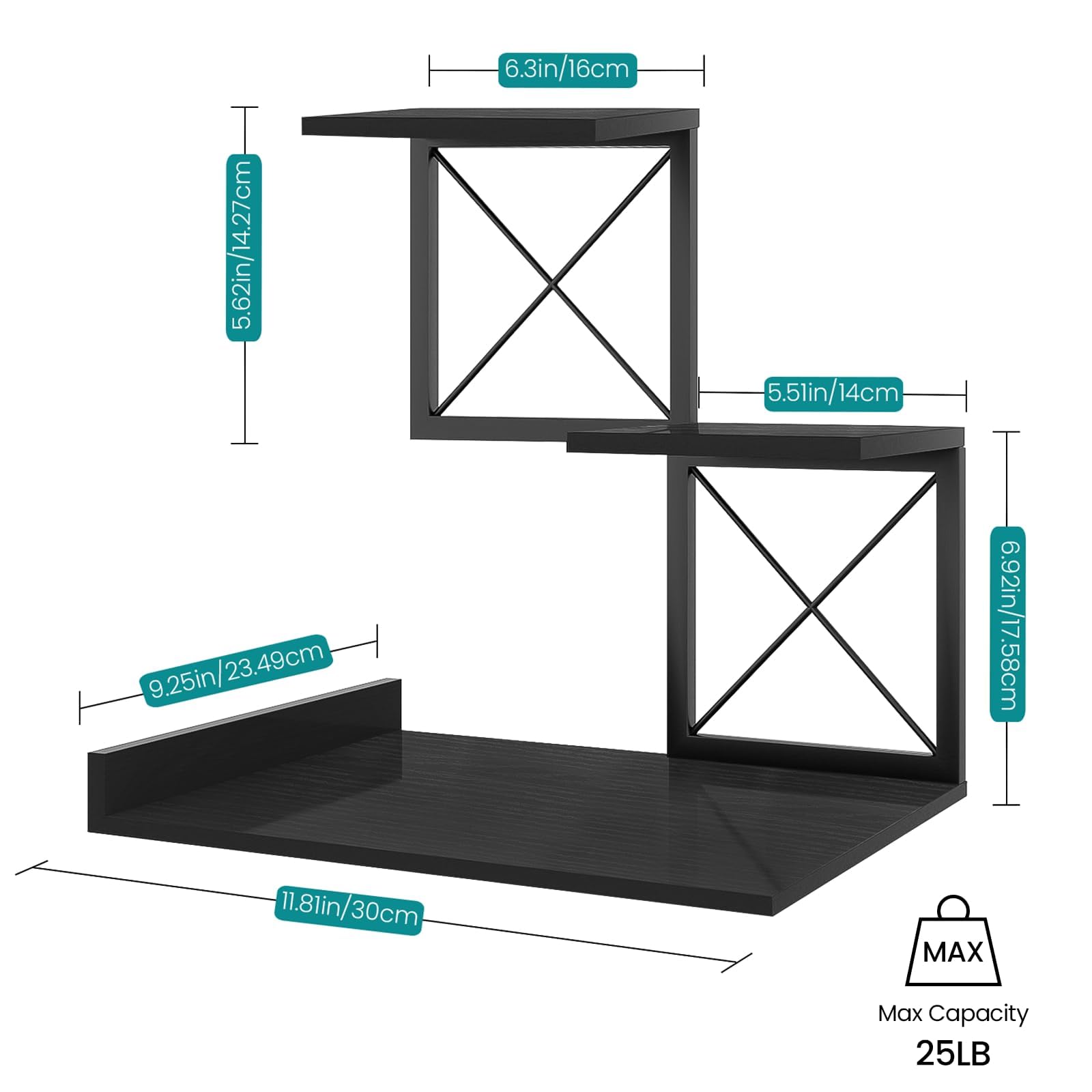 ELITEROO Wood Desktop Shelf, 3 Tier Desk Shelves Small Bookshelf Organizer, Office Storage Rack and