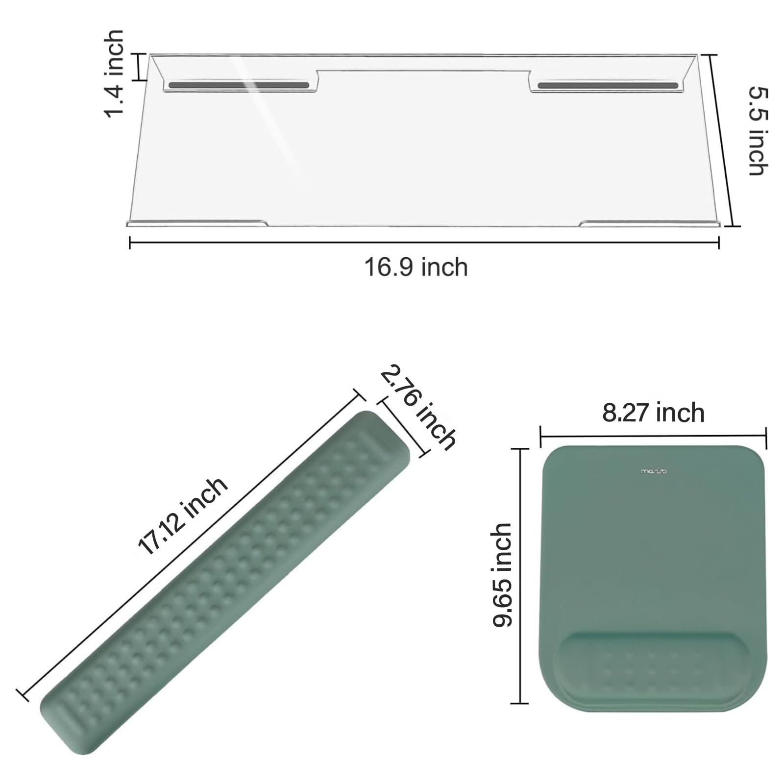 MOSISO Keyboard Stand&Wrist Rest Support for Keyboard &Mouse Pad Set