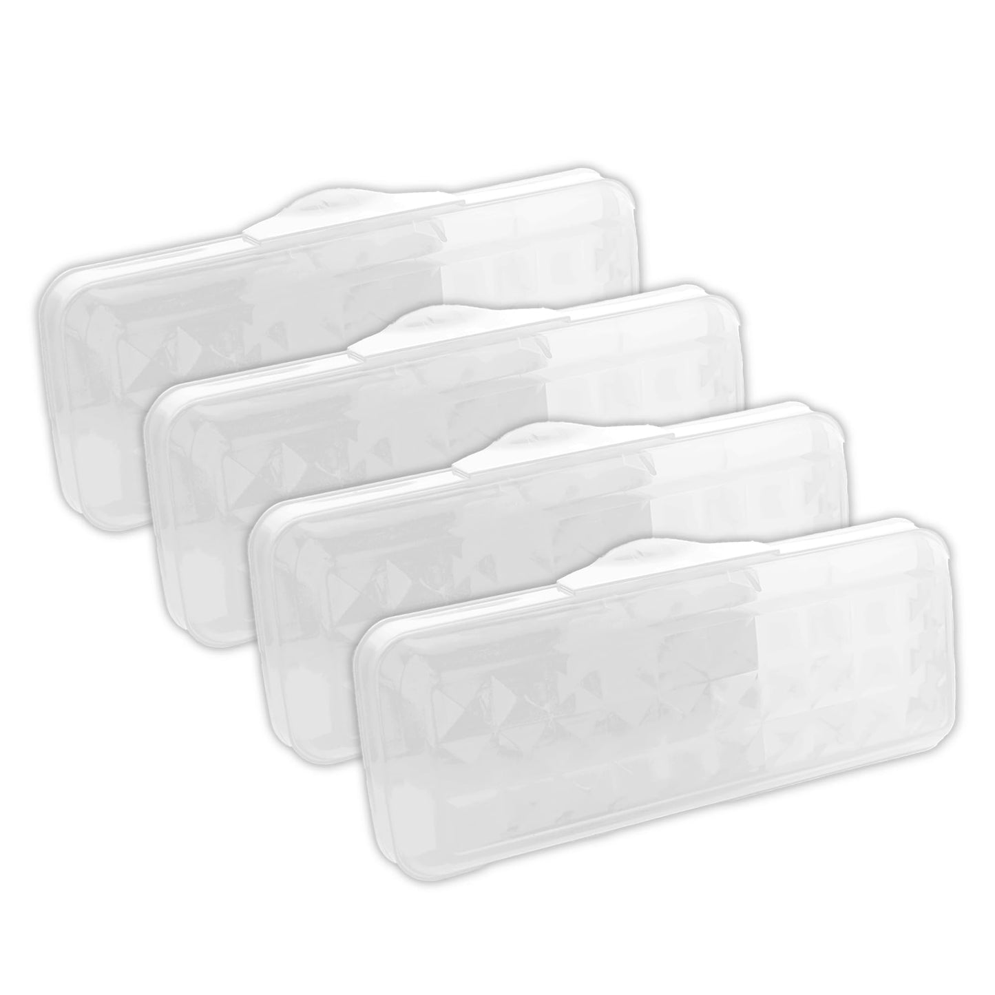 BAZIC PRODUCTS LUCENT Clear Pencil Box, Snap-Latch Lid, 4-Pack