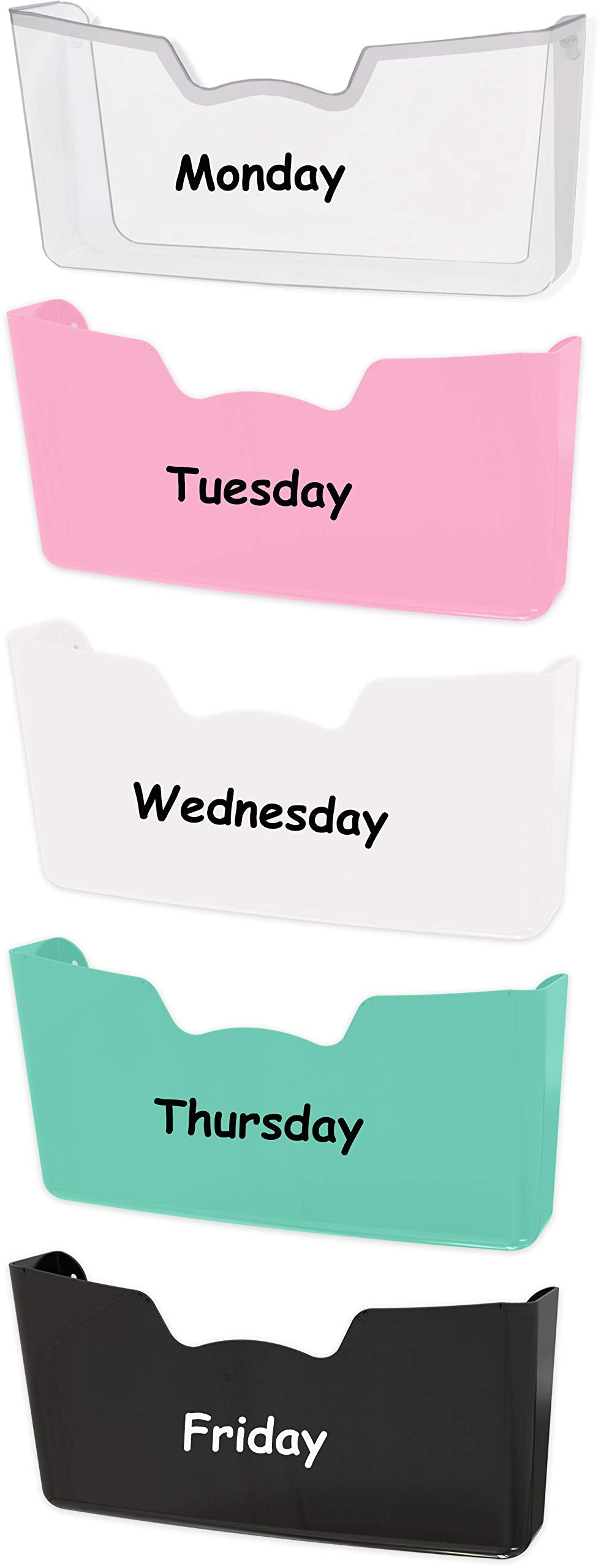 Simple Houseware Wall Mount Single Pocket Hanging File Holder, 5-Pack