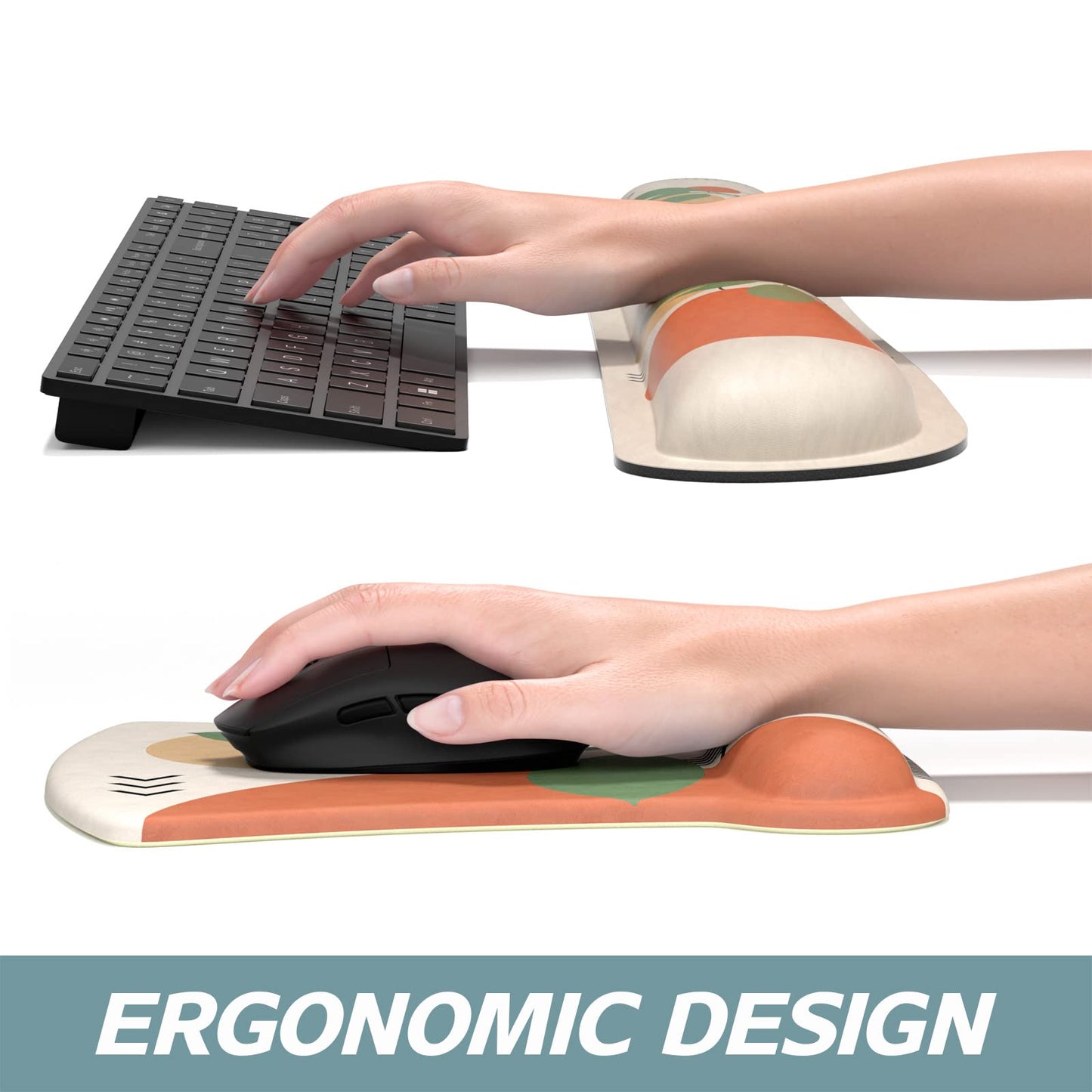 ITNRSIIET Mouse Pad Wrist Support Keyboard Wrist Rest Pad Ergonomic Mousepad Non-Slip Memory Foam
