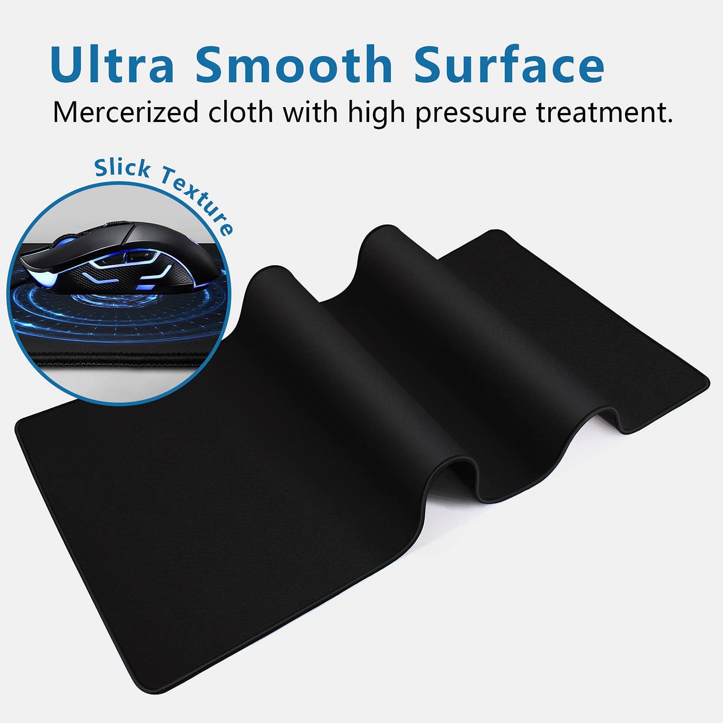 Large Mouse Pad- 31x12 in. XL Mousepad Keyboard Pad with Stitched Edges, Uitra-Smooth Mouse Mat &