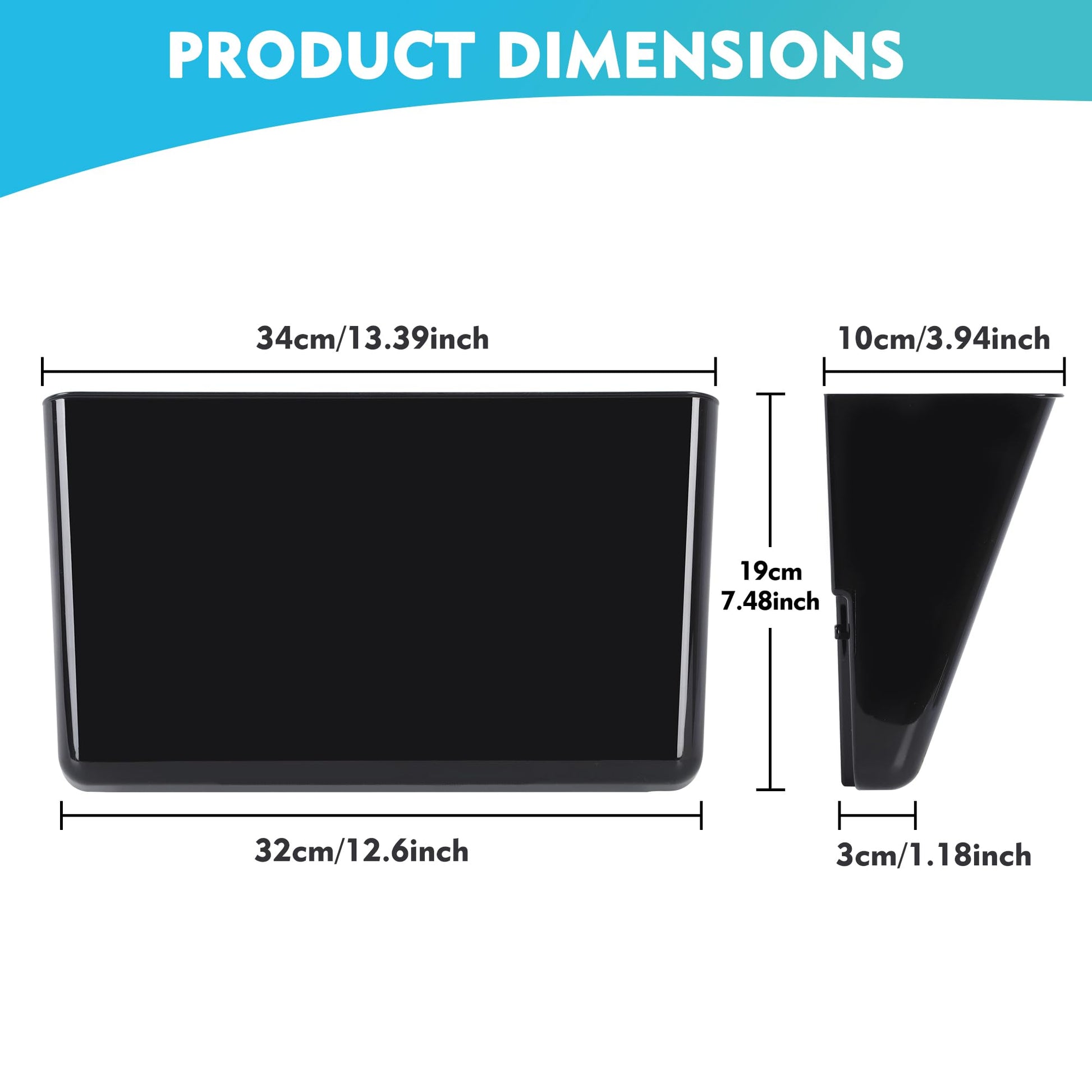 EASEPRES 8 Pack Black Plastic Single Pocket Hanging File Organizer, Wall Mount Paper Mails