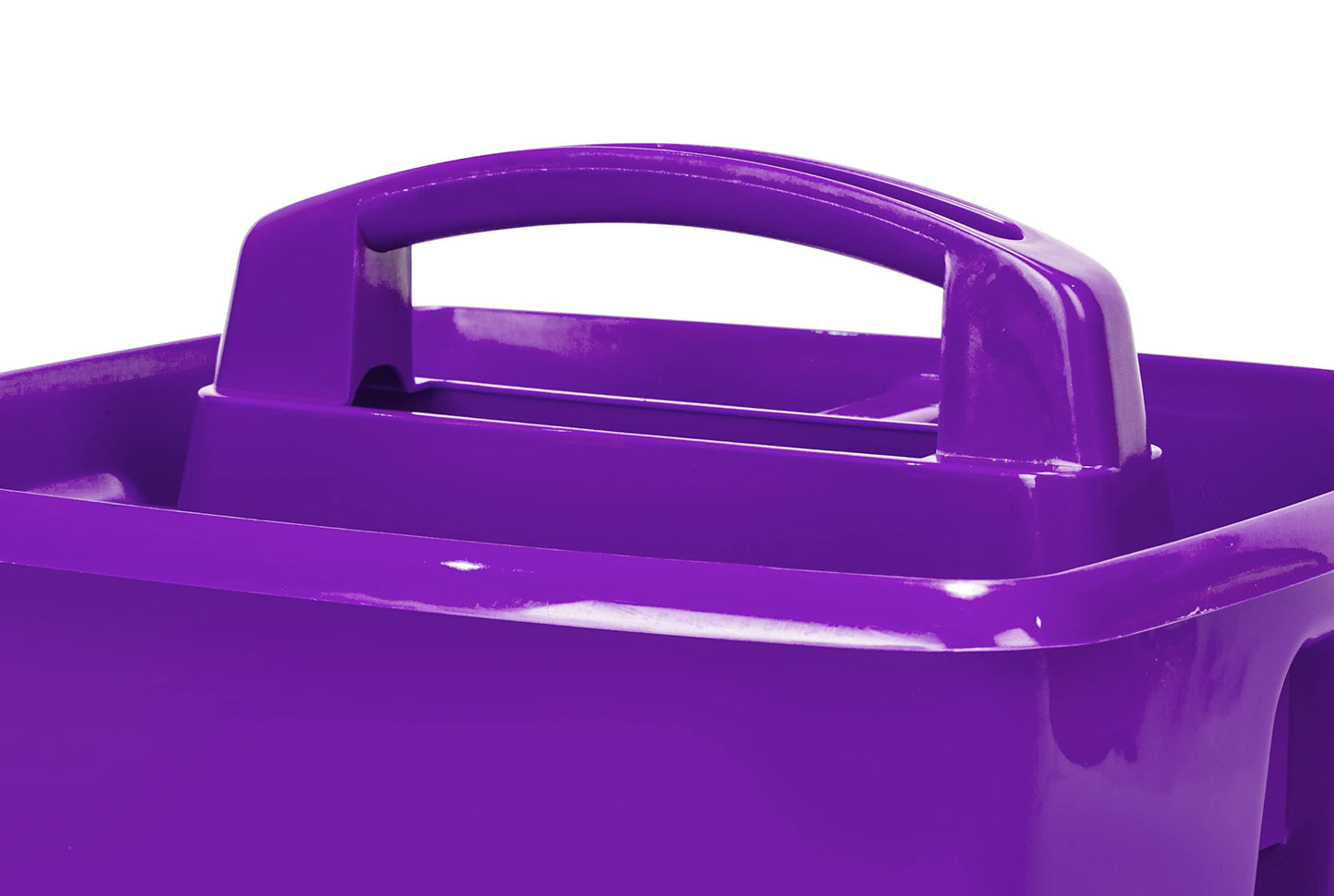 Storex 3-Compartment Small Caddy – Multipurpose Classroom Organizer with Handle, Purple, 5-Pack