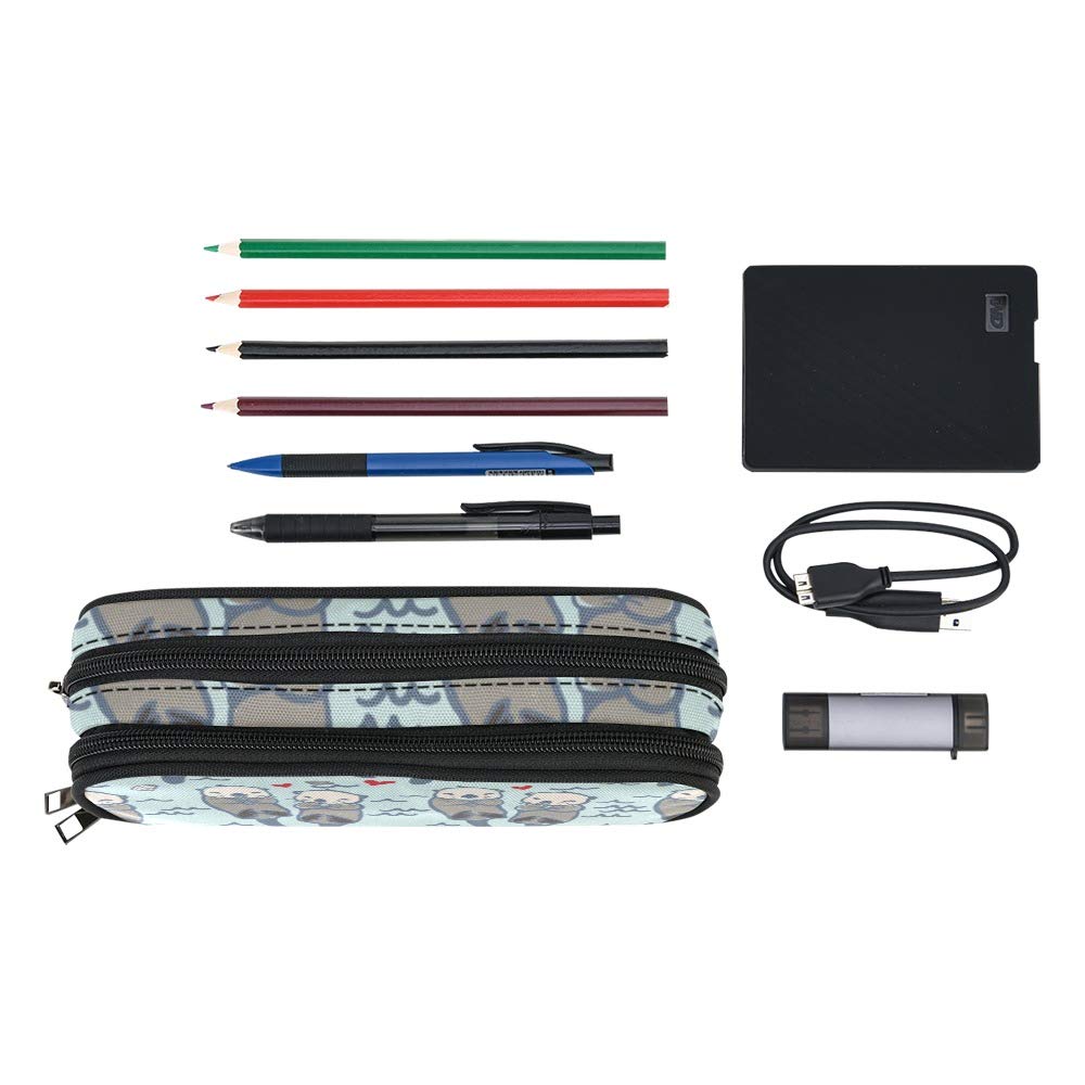 ANANGTEE Sea Otters Pencil Case Pouch for Girls Boys Lovers 10