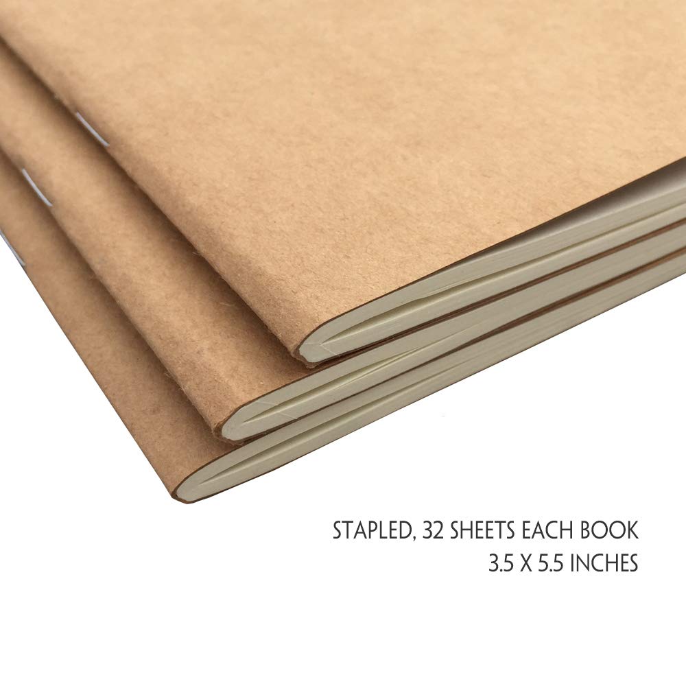Dotted Notebook Journal, Pocket 3.5 x 5.5 Memo Book - Thick Dot Grid Paper - Total 192 Sheets / 384