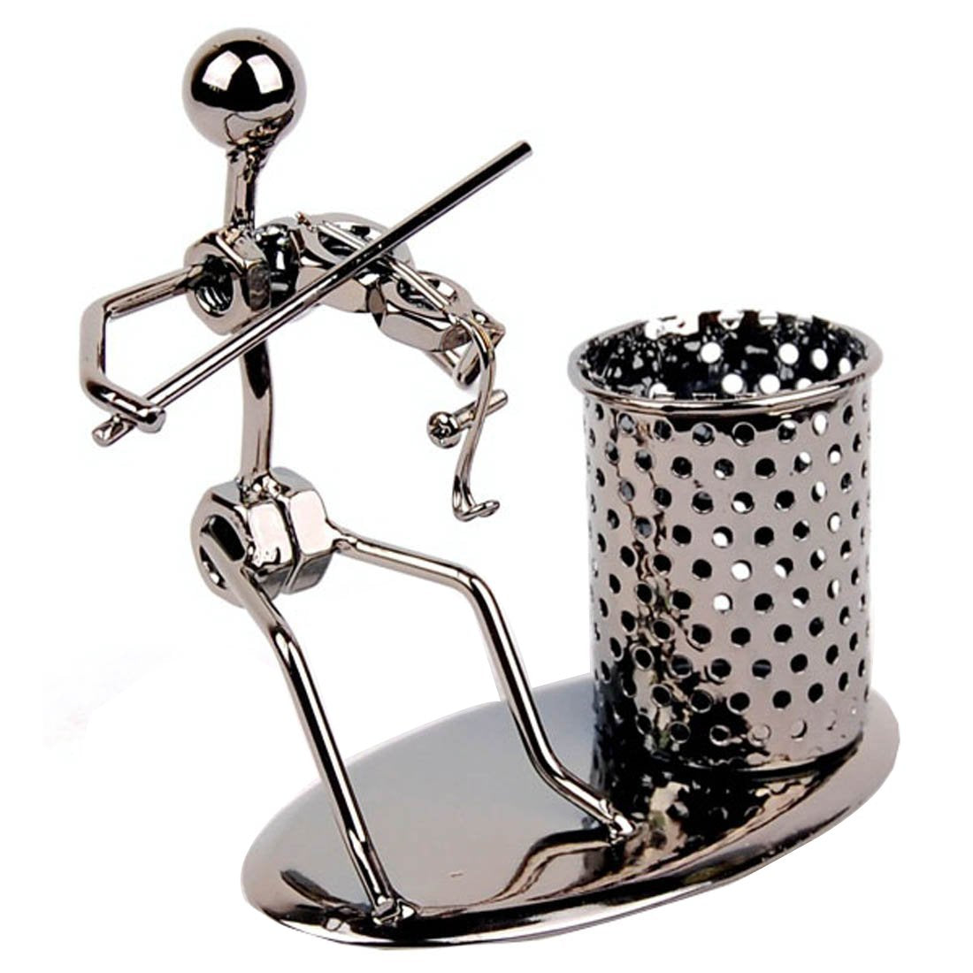 Pen Container Holder Pencil Cup Iron Art Music Figure~Home Office Desk Decor Gift Perfect Father's