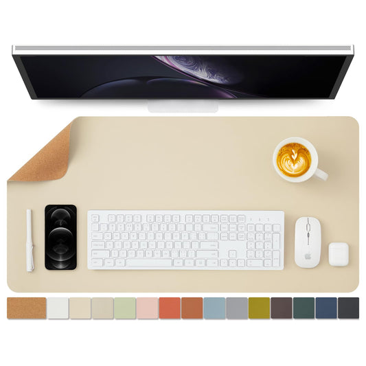 Cork Desk Mat - Dual-Sided Desk Pad for Office and Home - Desk Organization and Accessories - Ideal