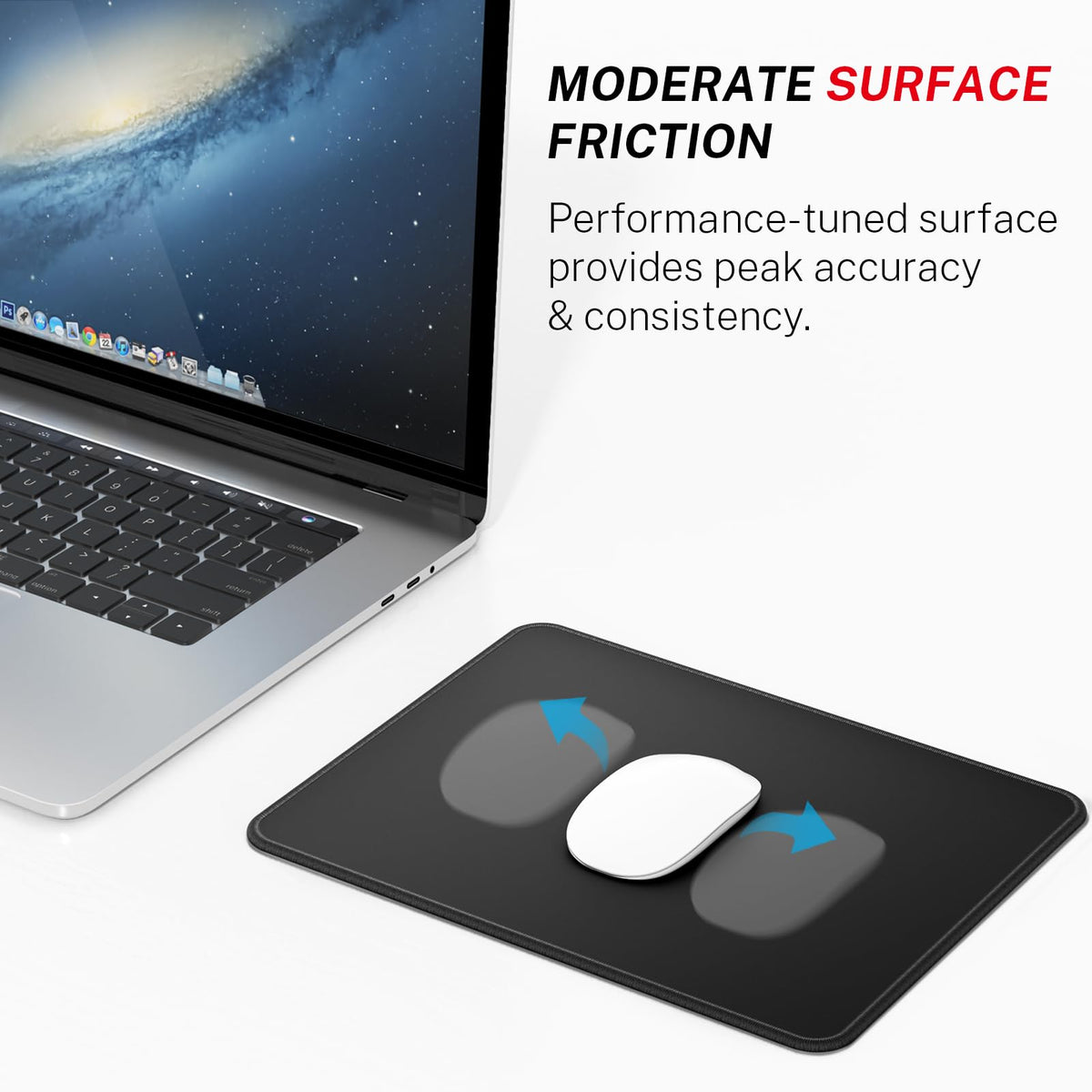 MROCO Essential Office & Gaming Mouse Pad Bulk, 12 Pack, 8.5 x 11 in, Black