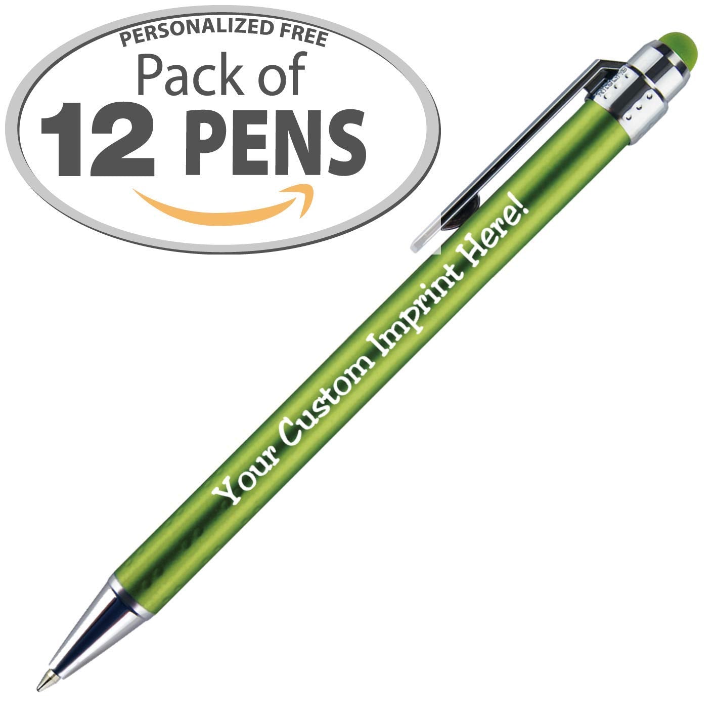 Personalized Pens with Stylus Tip -Bright Vibes- Click action - Custom - Black writing - Printed